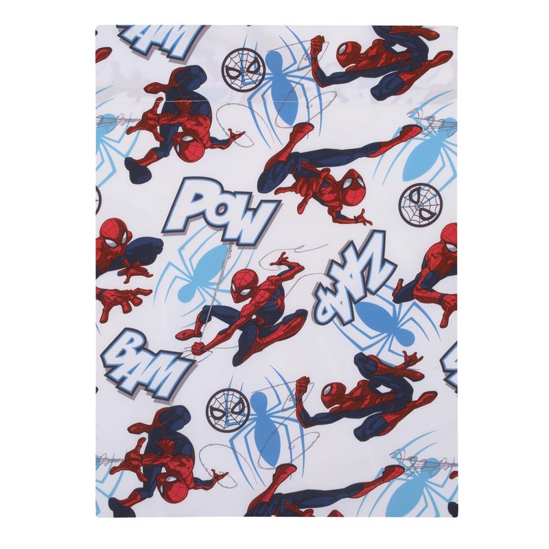 NoJo Marvel Spiderman to The Rescue Red, White, and Blue 4 Piece Toddler Bed Set - Comforter, Fitted Bottom Sheet, Flat Top Sheet, and Reversible Pillowcase - Image 4