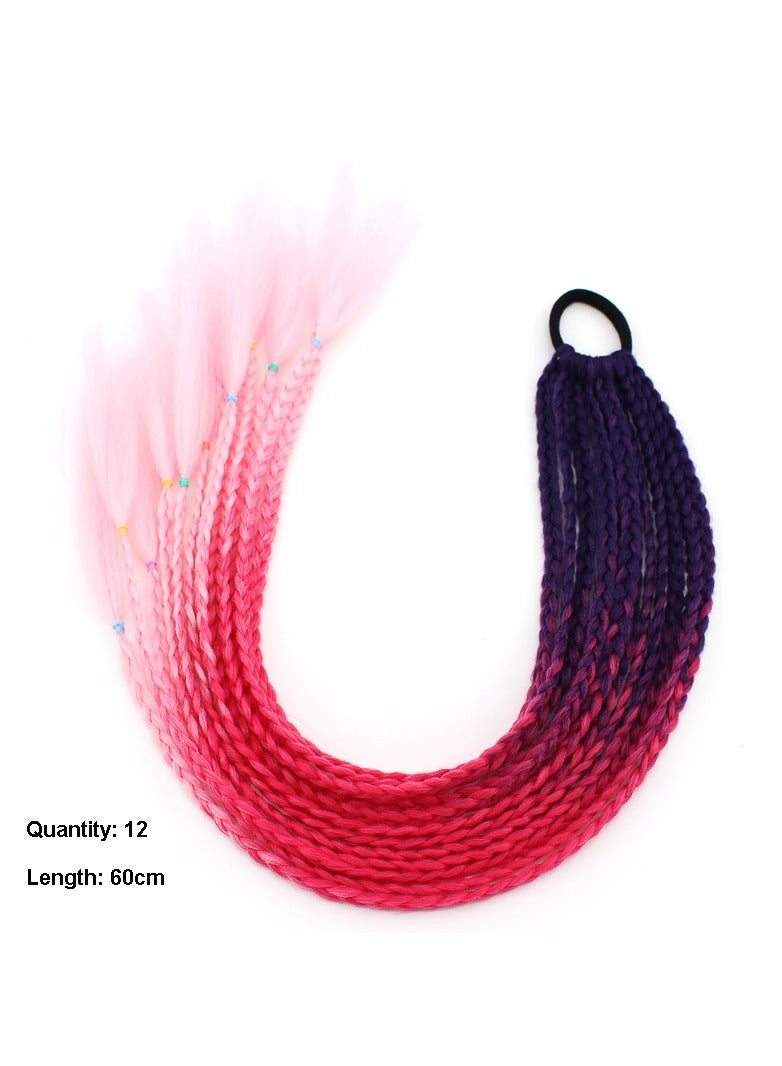 Colorful braids ponytail wig dreadlocks personality headwear - Image 1