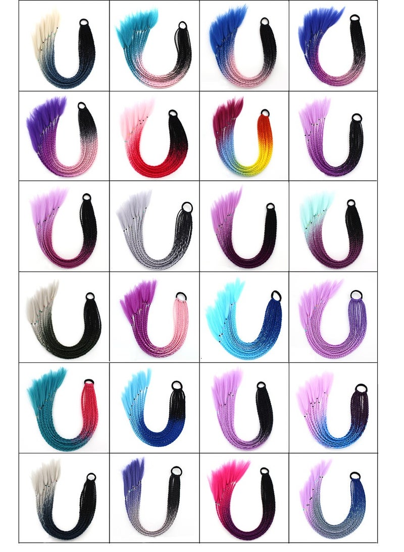 Colorful braids ponytail wig dreadlocks personality headwear - Image 4