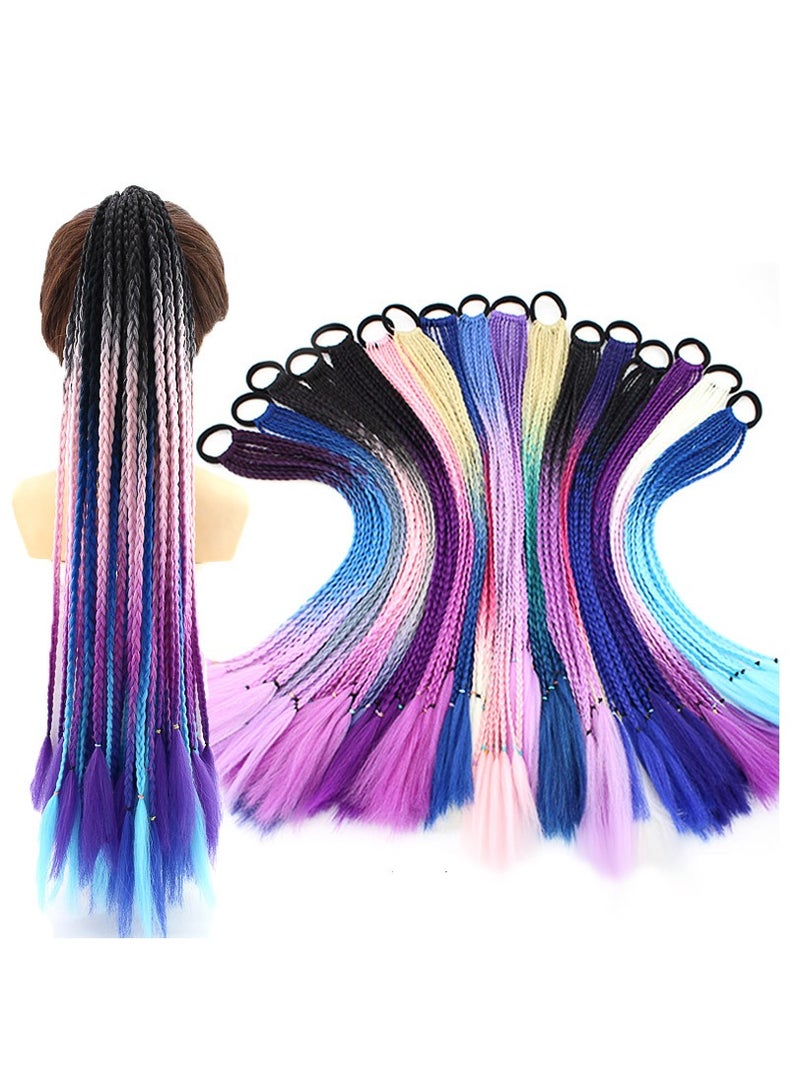 Colorful braids ponytail wig dreadlocks personality headwear - Image 2