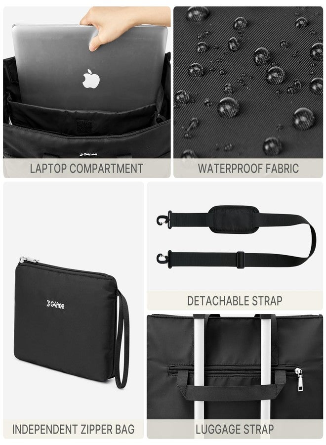 جي4فري حقيبة تسوق G4Free للنساء، حقيبة عمل متعددة الجيوب ذات سعة كبيرة مع مقبض علوي بسحاب، حقيبة كتف للسفر (أسود) - Image 5
