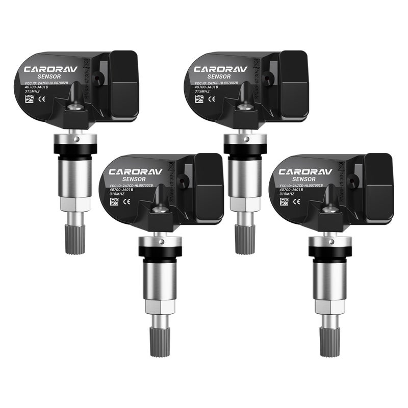 CARORAV 4Pack Tire Pressure Monitoring System Sensor TPMS Compatible for Nissan 350z Altima Versa Infiniti 315MHz TPMS Sensor Replaces 40700JA01B 407001AA0B 40700JA01C