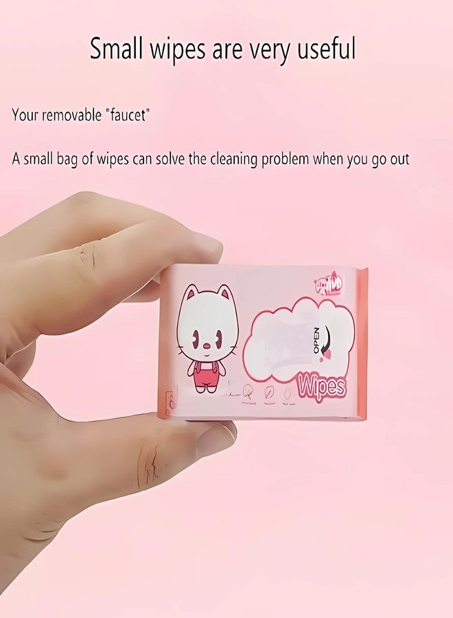 MOOVER Super Mini Baby Wipes - Portable & Disposable Wet Tissues | Gentle on Skin | Travel, Makeup, and Daily Use | 8 Pouches (64 Wipes Total) - Image 2
