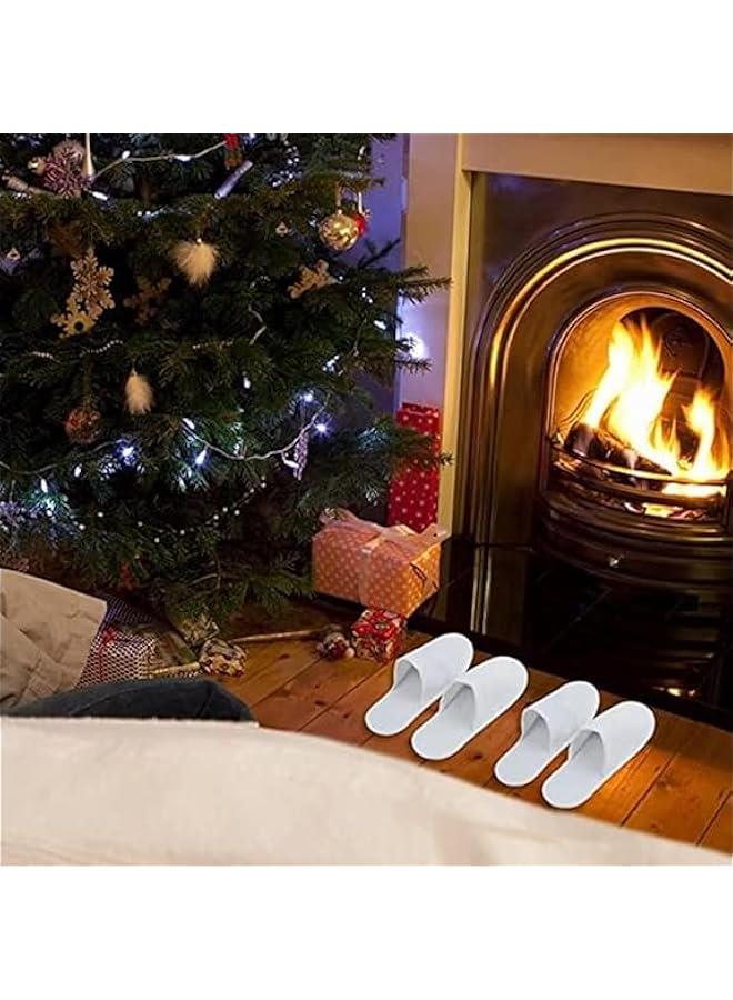 20 Pairs Disposable House Slippers,White Closed Toe for Guests,Hotel,Bridesmaid,Indoor Spa, Wedding Party,Shoeless Home - Image 5