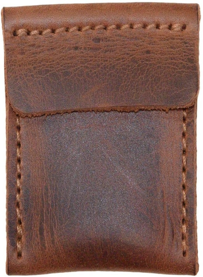 Tuzech Handmade Leather Wedding Ring Case, Engagement Pouch, Bride & Groom Jewelry Storage, Marriage Travel, Ring Bearer, Proposal Ring Holder Brown Color (2.25 Inches) - Image 2