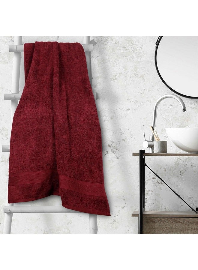 Trident Soft Comfort Air Rich 100% Cotton Towels for Bath, 500 GSM Large Size Bathroom Towels for Men/Women, 1 Piece Bath Towel (69cm x 137cm), Red Wine - Image 2
