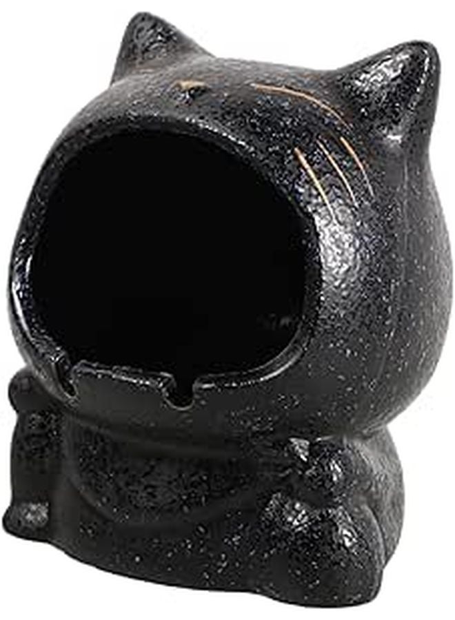 Ceramic Cat Ashtray For Indoor Outdoor Use With Spacious Capacity - Image 1