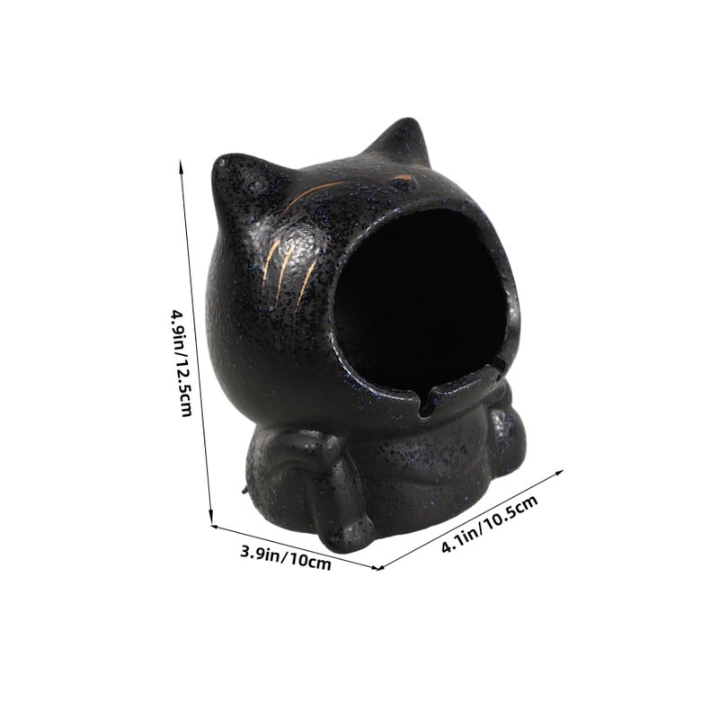 Ceramic Cat Ashtray For Indoor Outdoor Use With Spacious Capacity - Image 3