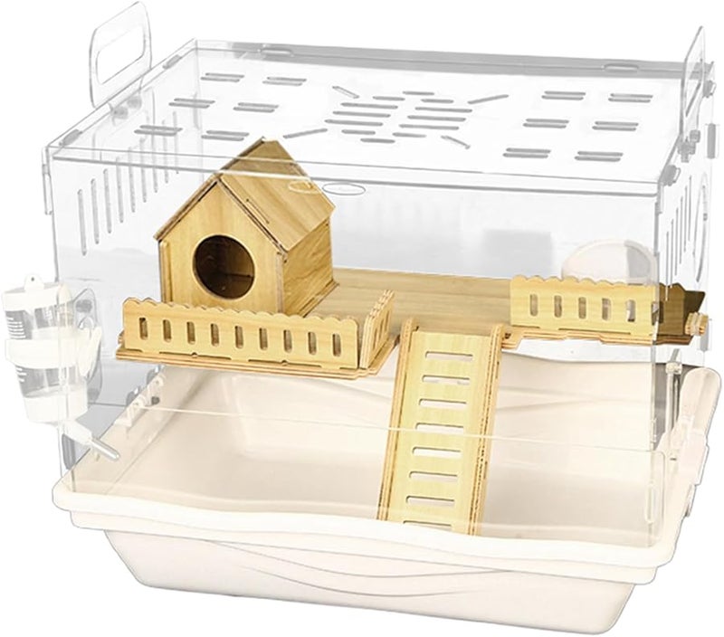 Transparent Hamster Cage Clear Acrylic Habitat For Gerbil Mouse Syrian Hamster - Image 1