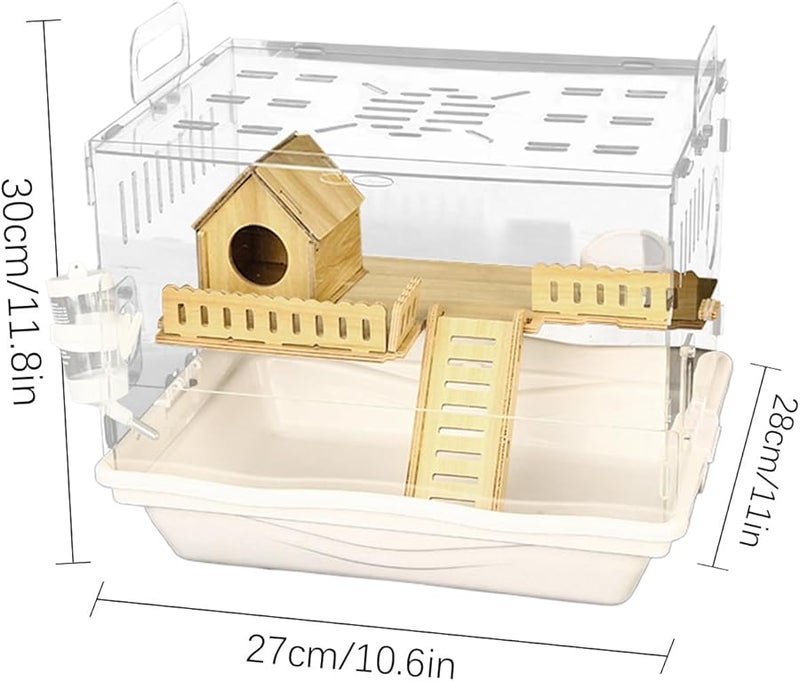 Transparent Hamster Cage Clear Acrylic Habitat For Gerbil Mouse Syrian Hamster - Image 5