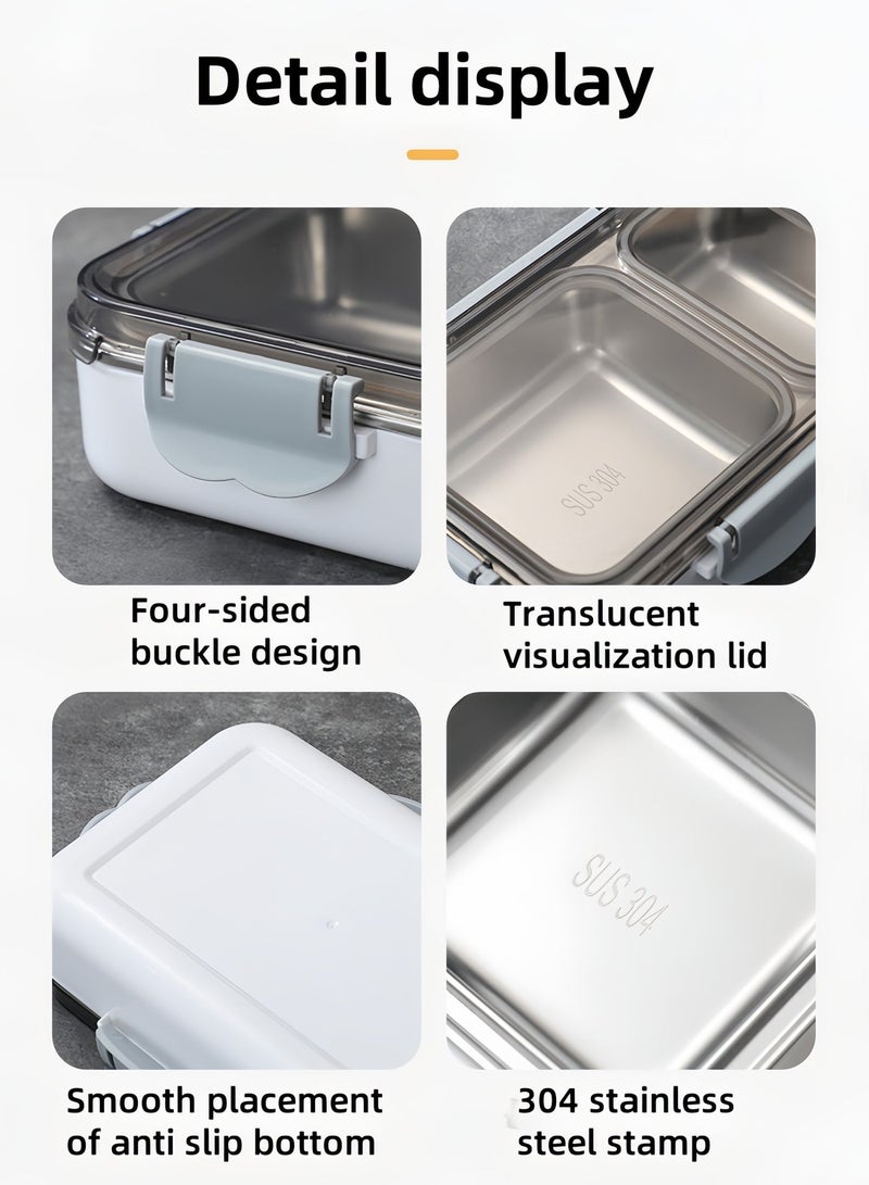 Beautiful Lunch Box, 304 Stainless Steel, Compartment Non Flavored Lunch Box, Sealed And Leak Proof Separate Visible Bento Preservation Box - Image 5