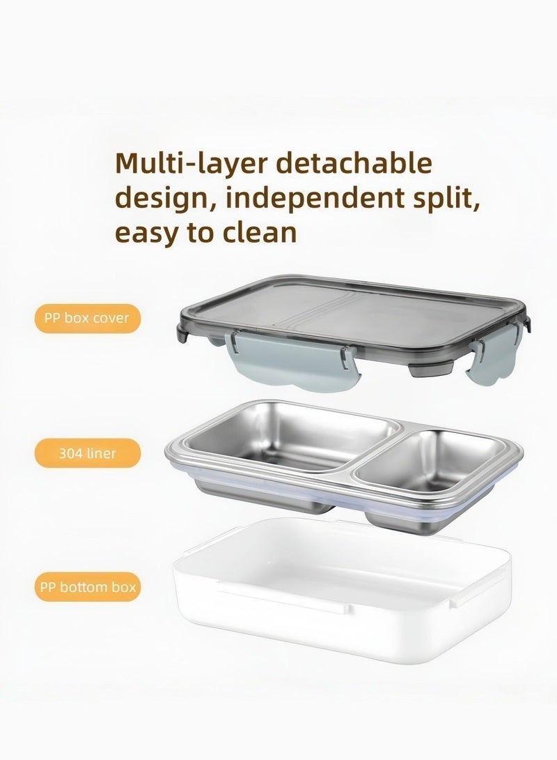Beautiful Lunch Box, 304 Stainless Steel, Compartment Non Flavored Lunch Box, Sealed And Leak Proof Separate Visible Bento Preservation Box - Image 4