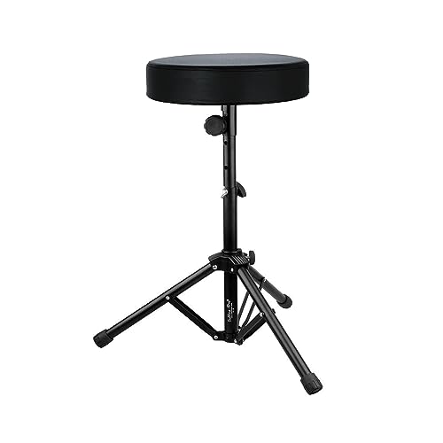Softline Pro SP36 Drum Throne, 3 Steps Height Universal Drum Stool, Round Padded Drum Seat Stool, Adjustable Knob, Durable Double Stents Tripod - Image 1