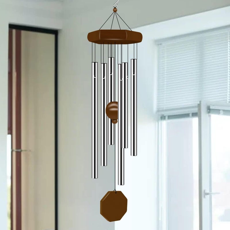 tujol Wind Chimes for Outside, Wind Chimes Outdoor Deep Tone with 6 Tuned Tubes, Memorial Wind Chimes for Garden, Patio and Home - Image 5