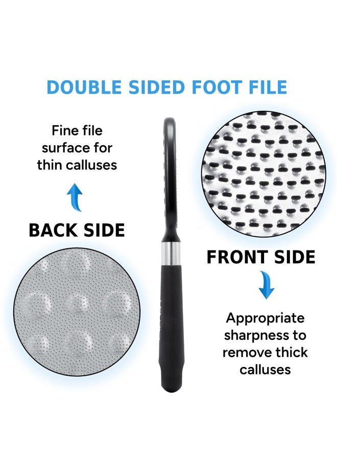Rikans Foot File Foot Rasp Callus Remover Dead Skin Remover Double Sided Foot Scrubber Foot Care Pedicure Tool to Remove Hard Skin Can Be Used Wet or Dry Skin High Grade Stainless Steel File - Image 4