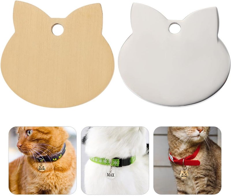 BESTonZON Stainless Steel Cat Tag Dog Id Tag Set Anti-Lost Information Charm Dogs and Cats Sturdy Metal Collar Pendant - Image 4