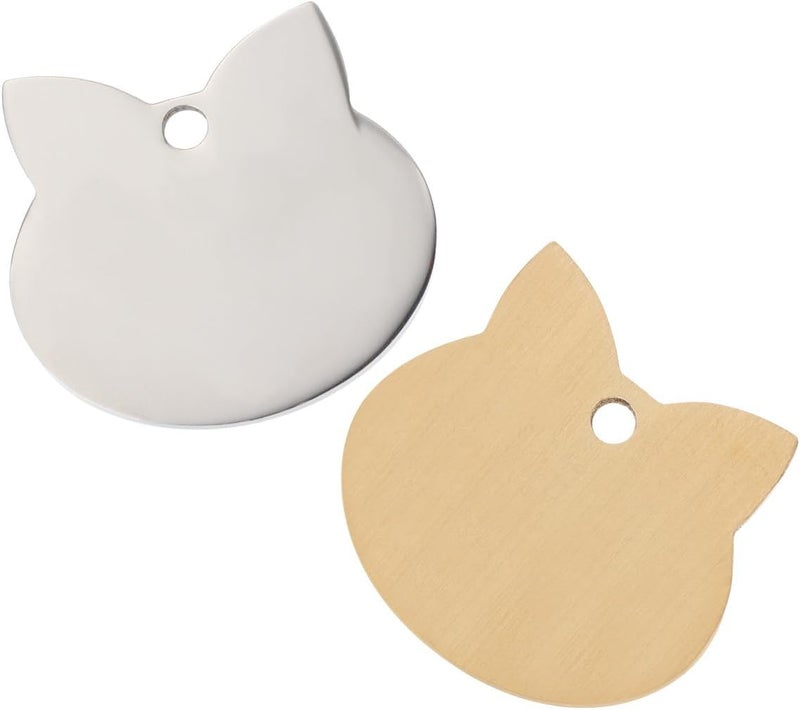 BESTonZON Stainless Steel Cat Tag Dog Id Tag Set Anti-Lost Information Charm Dogs and Cats Sturdy Metal Collar Pendant - Image 1