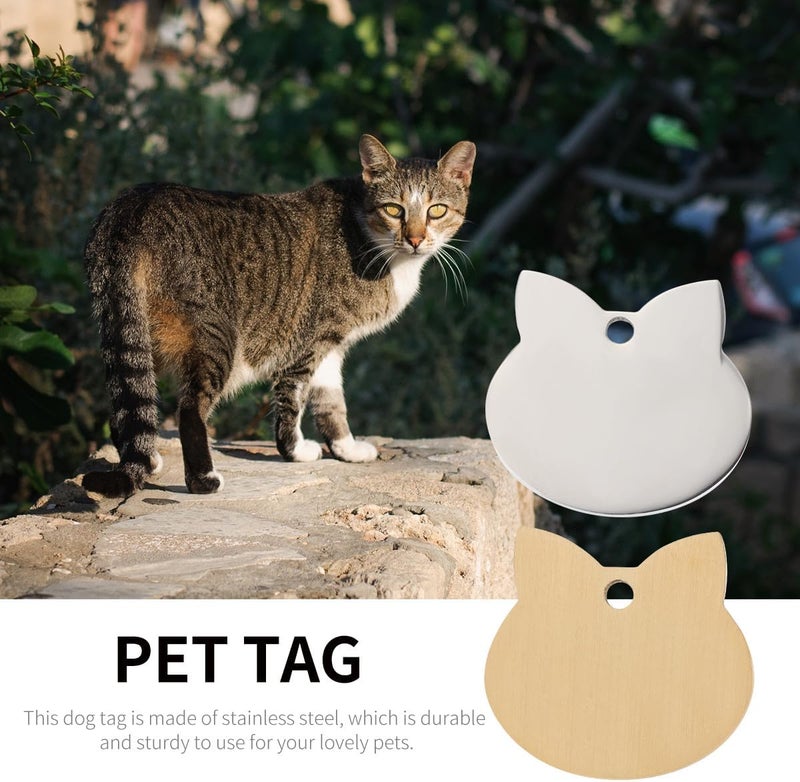 BESTonZON Stainless Steel Cat Tag Dog Id Tag Set Anti-Lost Information Charm Dogs and Cats Sturdy Metal Collar Pendant - Image 3