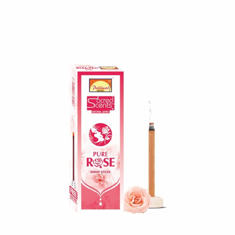Parimal باريمال (R6) روائح مقدسة بخور الورد النقي | عبوة من 6-45 غرام × 6 = 270 غرام | حامل بخور داخل العبوة | بخور متميز | - Image 1