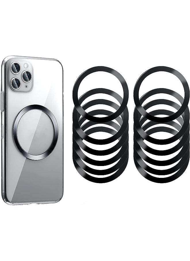 Sweet seven - seven Universal Metal Rings for MagSafe Wireless Charger - 16 Piece Magnetic Wireless Car Charger Kit - Black - Image 1