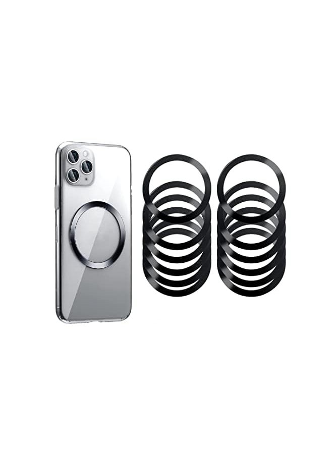 Sweet seven - seven Universal Metal Rings for MagSafe Wireless Charger - 16 Piece Magnetic Wireless Car Charger Kit - Black - Image 1
