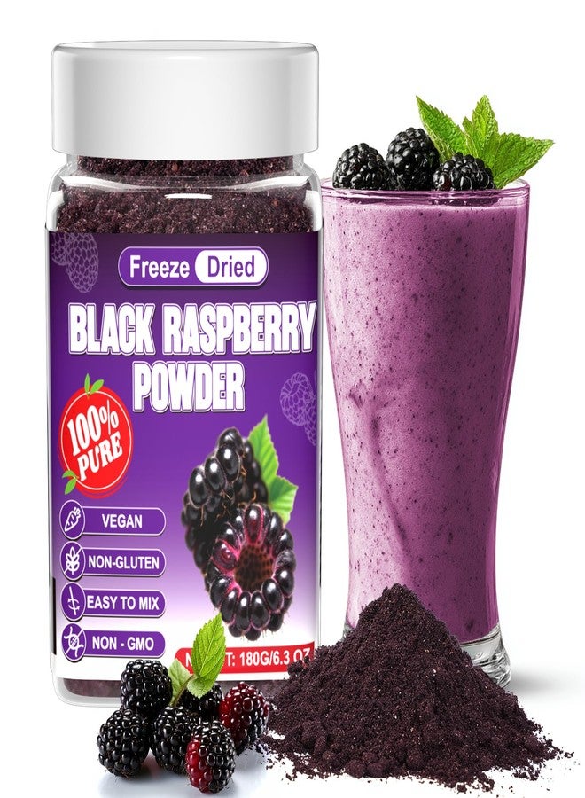 ERCorArt Freeze Dried Black Raspberry Powder - 6.5 OZ Super Fruit Powder, 100% Black Raspberry Extract, No Additive, No Artifical Sugar Non-GMO Natural Food Coloring for Baking, Smoothies, Yogurt - Image 1