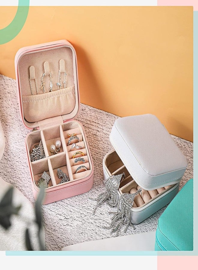 Kuruji Mini Jewelry Travel Case, PU Leather Organizer Box, Small Portable Jewellery Storage Holder for Womens Rings Earrings Necklaces Bracelets - Image 1