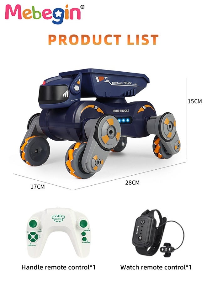 Stunt Robot Dog Toys for Kids, Cool Mechanical Dog with Spray Function and 360° Rotation Feature, Remote Control Car with Various Postures, Rechargeable RC Car, Stunt Car Toy with Light and Music, Gesture Sensing Robot Toys, Ideal Gift for Kids