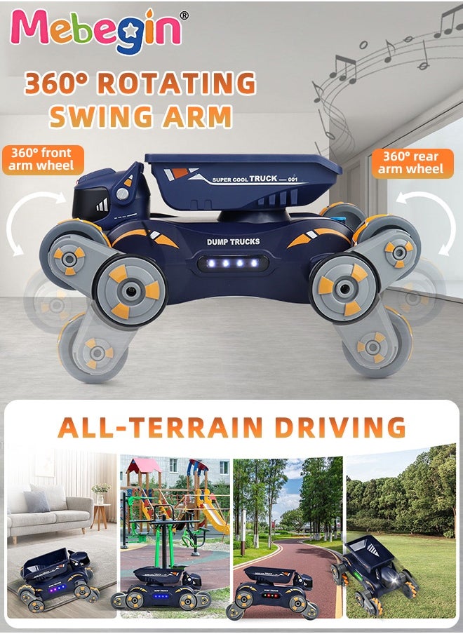 Stunt Robot Dog Toys for Kids, Cool Mechanical Dog with Spray Function and 360° Rotation Feature, Remote Control Car with Various Postures, Rechargeable RC Car, Stunt Car Toy with Light and Music, Gesture Sensing Robot Toys, Ideal Gift for Kids
