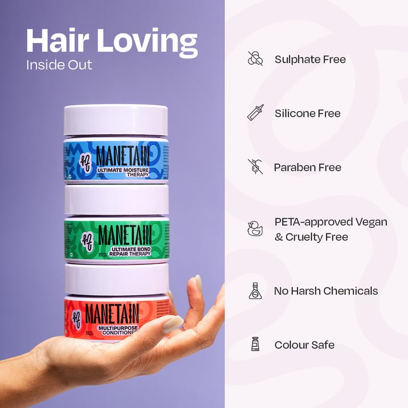 Manetain Ultimate Bond Repair Therapy 200gm | Deep Repair Curl Conditioner for Curly Hair Women & Men | Strengthening Conditioner for Frizzy Hair with FiberHance™, Plant Keratin & Ceramides | CG‑Friendly - Image 4
