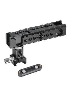 SYOSI Camera Cage Top Handle Grip Quick Release NATO Rail Top Handle with Cold Shoe Arri Locating Hole 15mm Rod Clamp NATO Safety Rail for Video Camera Cage Rig Camcorder Light Microphones  - Image 1