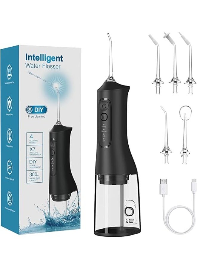 Cordless Oral Irrigator Portable Dental Water Flosser with 4 Modes and 5 Jet Tips USB Rechargeable Teeth Cleaner - Image 1
