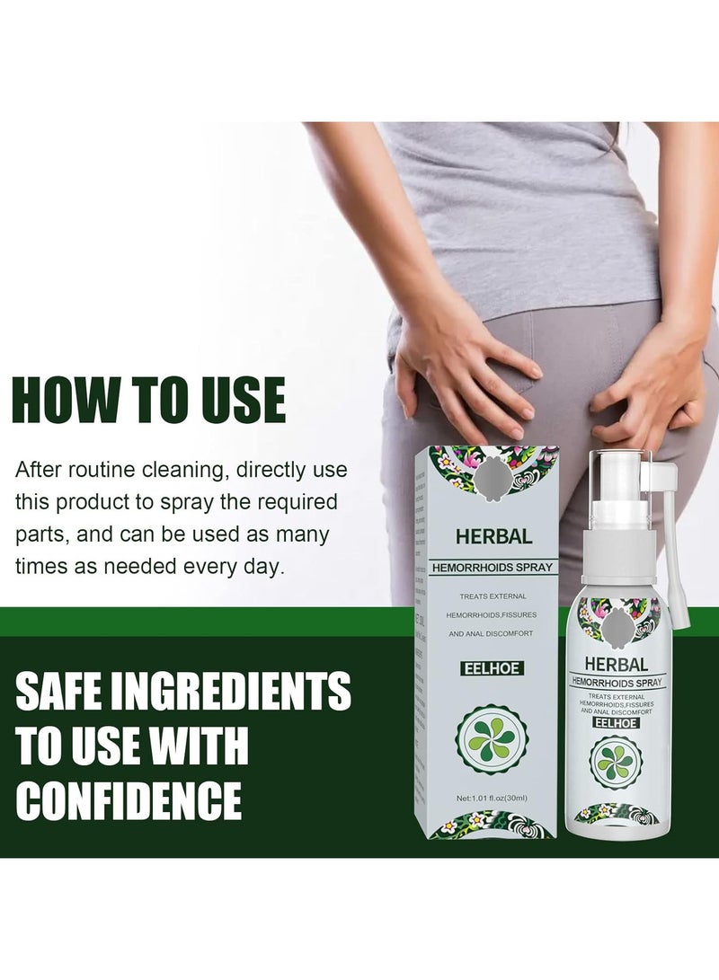 Natural Herbal Hemorrhoids Spray, 100% Natural Formula 30ml, Bleeding Hemroid Treatment, Soothing Relief, Calms Itching Burning, Gentle, Works Fast for External Treatment (1pcs) - Image 3