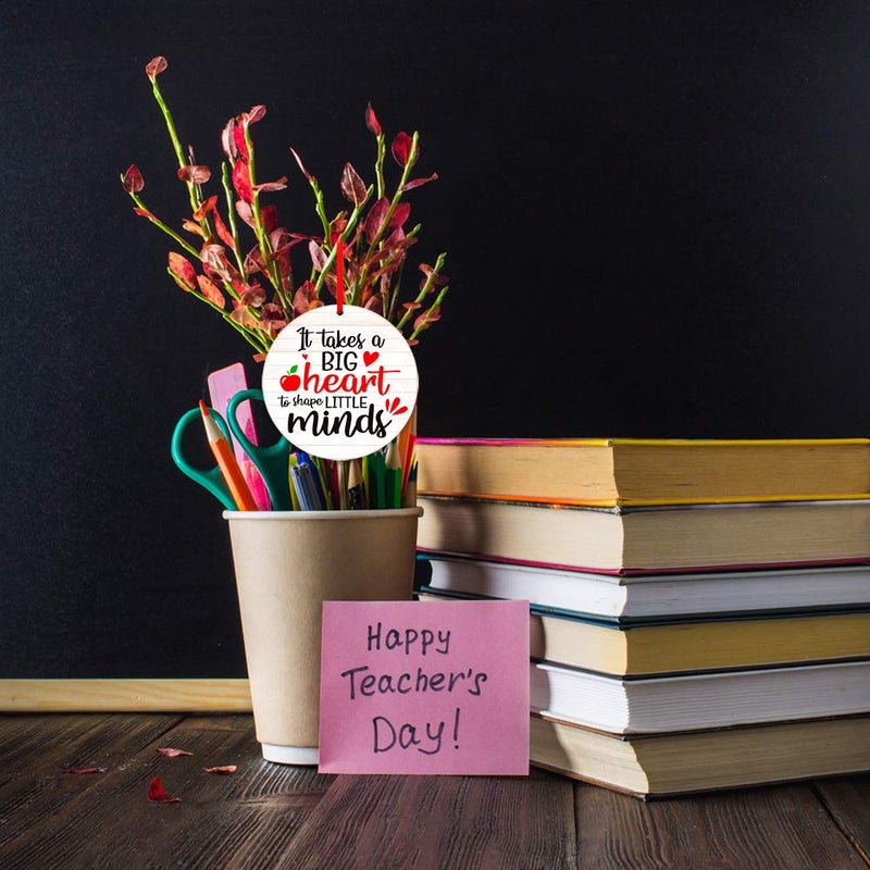 WaaHome Teacher Christmas Ornaments 3'' It Takes Big Heart to Shape Little Minds Christmas Ornament Gifts for Teachers  Teacher Appreciation Gifts for Women - Image 5