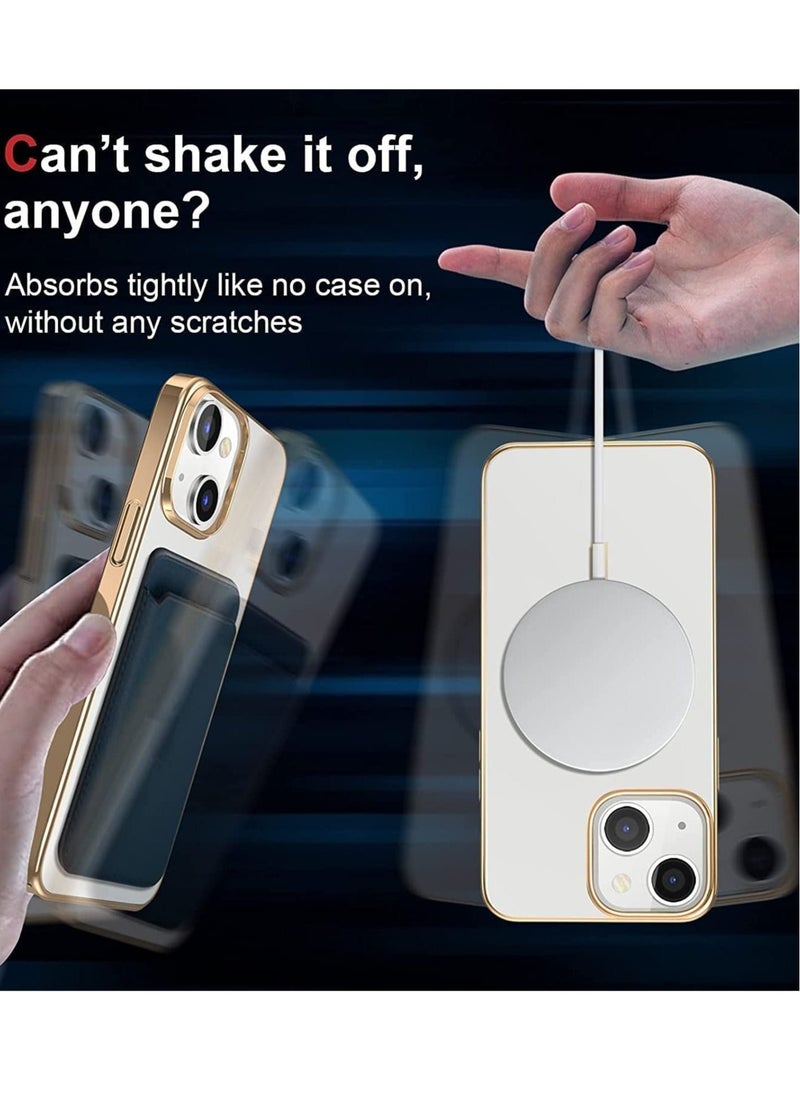 Generic - Built-in Magnet Clear Case for iPhone 14 Pro Max, Compatible with Mag-safe Accessories, Slim Thin PC Durable Case Support Wireless Char-ging (iPhone 14 Pro Max, Gold) - Image 1