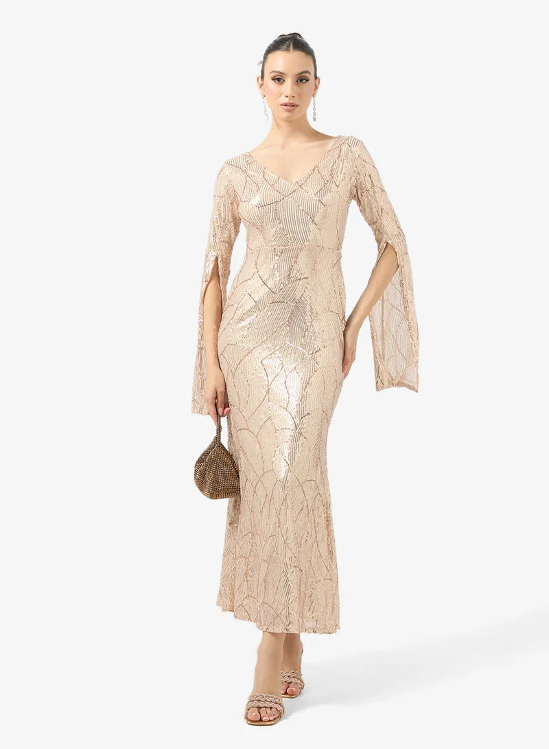 Ginger Boutique Sequin Embellished Evening Gown
