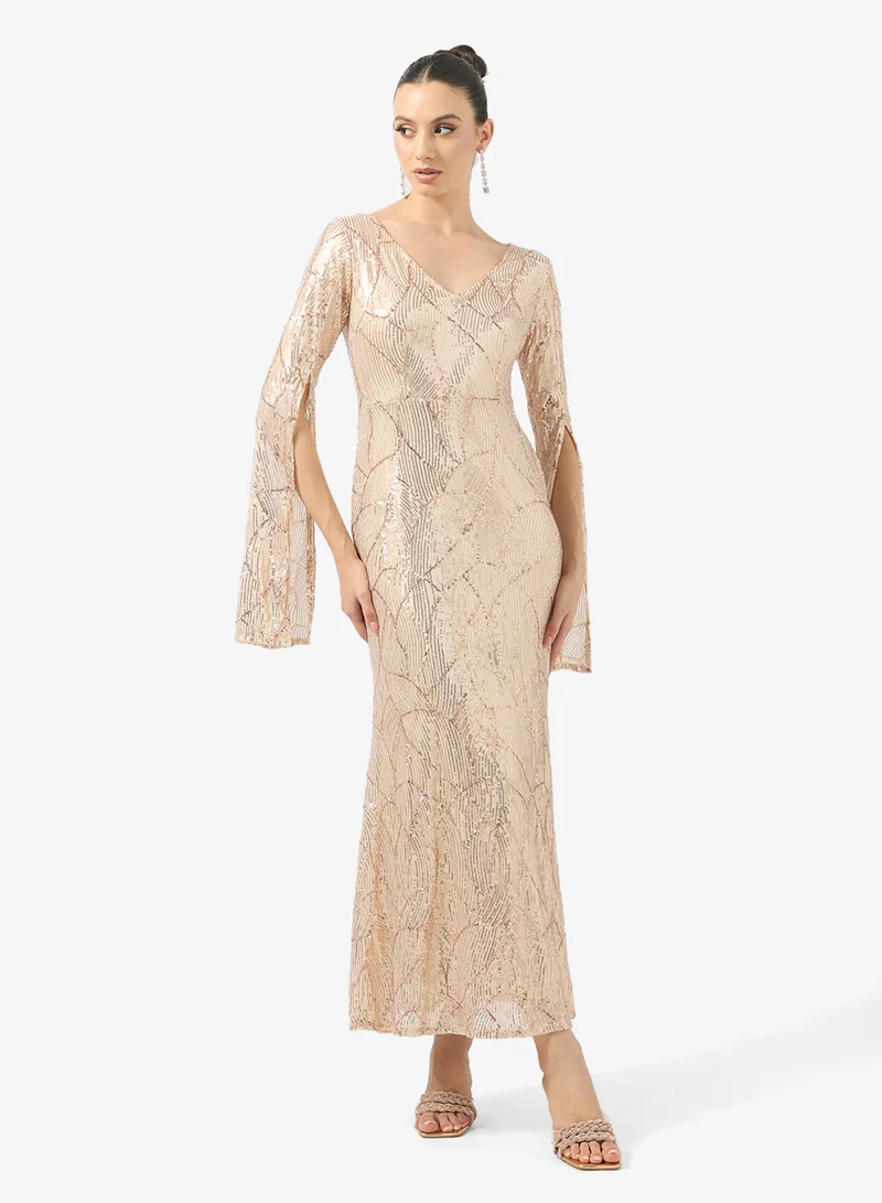 Ginger Boutique Sequin Embellished Evening Gown