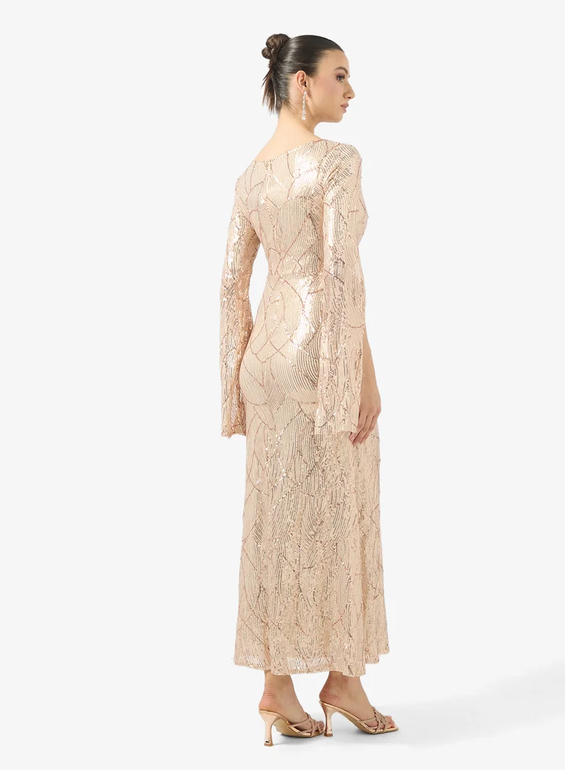 Ginger Boutique Sequin Embellished Evening Gown