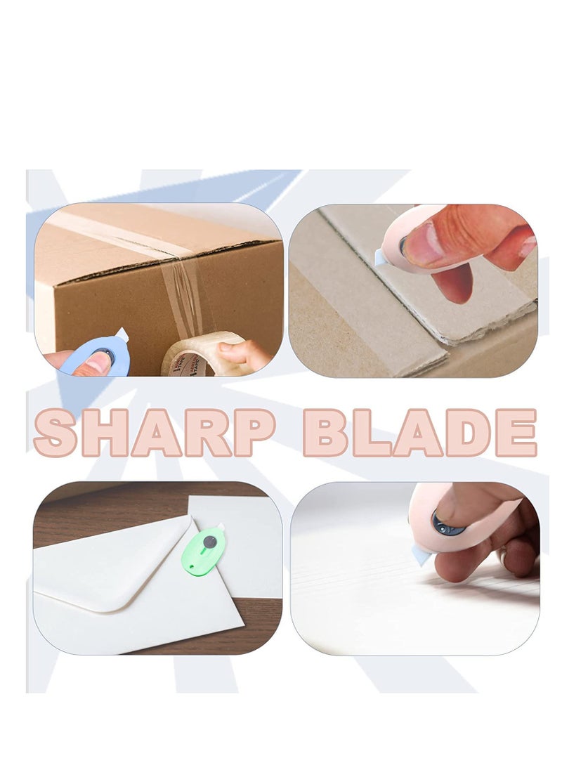 KASTWAVE - 3pcs Portable Utility Knife Box Cutter Safety Package Box Opener Retractable Utility Ceramic Blades with Keychain - Image 1