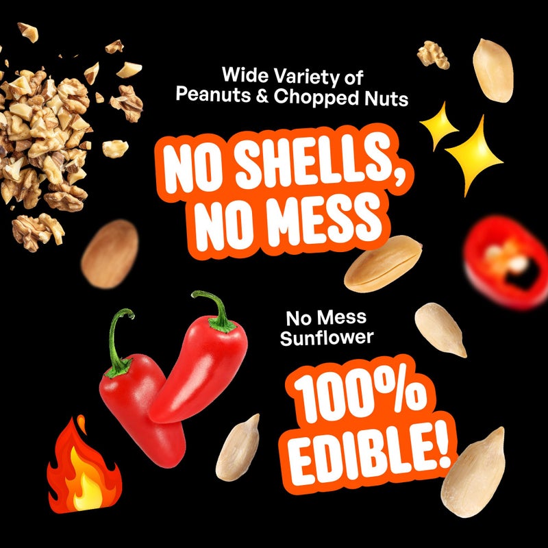 Cool Birds No Mess Sad Squirrels Hot Bird Seed - 10 lb. Spicy Shell-Free Blend with Peanuts, Sunflower Hearts & Chili Pepper Oil - No Waste, Squirrel-Resistant Bird Food for Outside Feeders - Image 4