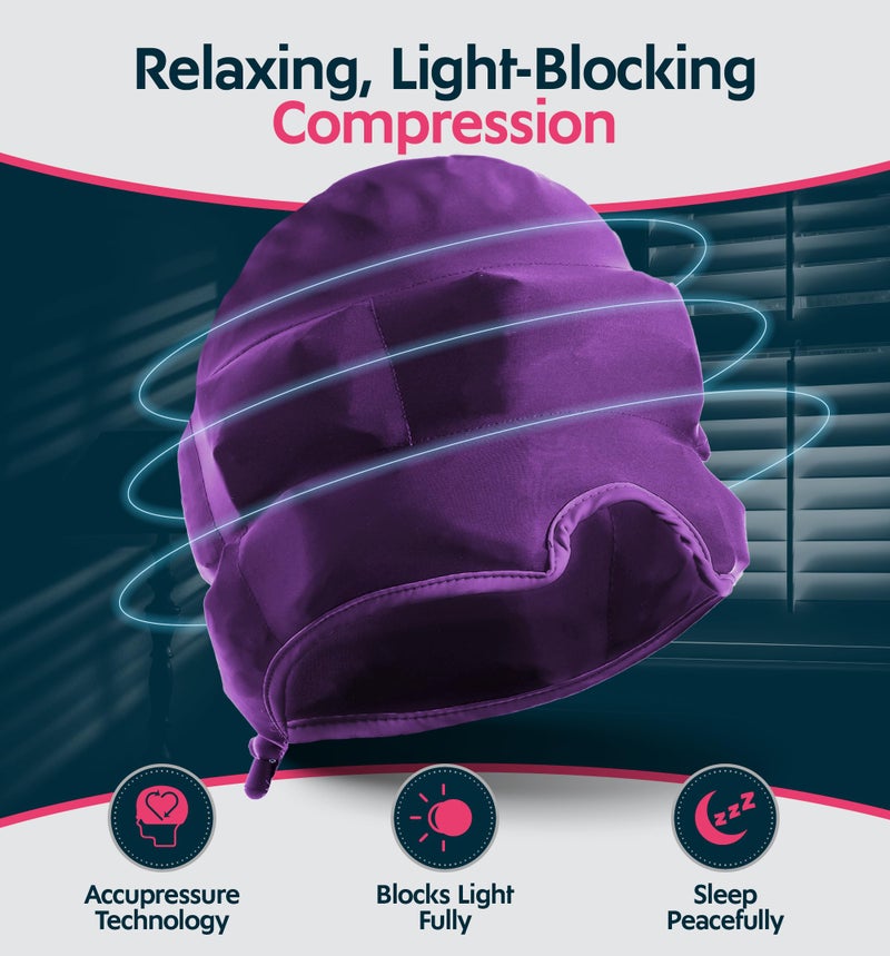 Magic Gel Migraine Ice Head Wrap - Real Migraine & Headache Relief | The Original Headache Cap | Cold, Comfortable, Dark & Cool; Endorsed by Physicians, Loved by Thousands - Purple - Image 3