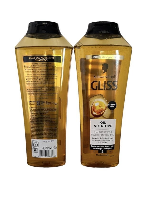 Gliss Shampoo Oil Nutritive 13.6 Ounce (400ml) (2 Pack) - Image 2