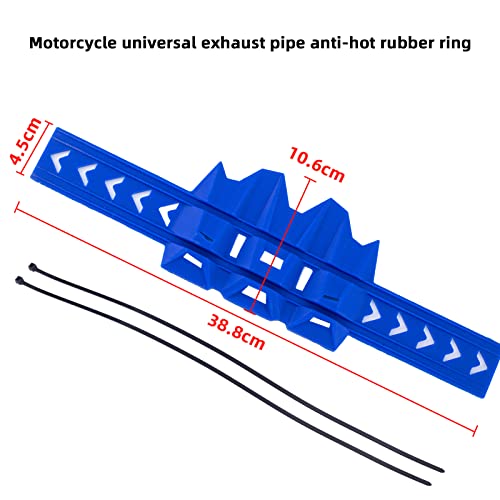 PRO CAKEN Motorcycle Universal Exhaust Heat Shield Cover Muffler Pipe Guard Leg Anti Hot Silencer Guard Anti-scalding Protector Ring For Muffler Tailpipe All Dirt Bike Off Road Motorbike-Blue - Image 2