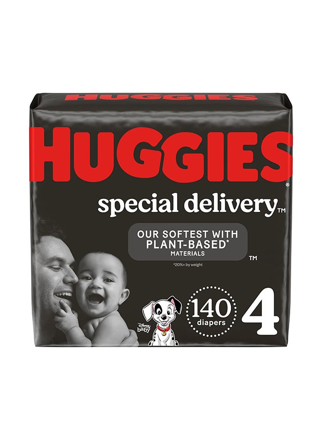 HUGGIES Special Delivery Hypoallergenic Baby Diapers Size 4 (22-37 Lbs), 140 Count  - Image 1