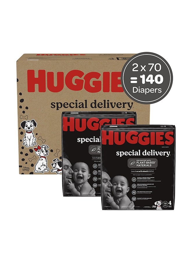 HUGGIES Special Delivery Hypoallergenic Baby Diapers Size 4 (22-37 Lbs), 140 Count  - Image 2