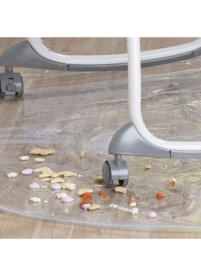 GRACO - Under High Chair Mat Clear Waterproof & Washable Plastic Foodspill Catcher 50" Eating Painting & Art Floor Cover Clear - Image 1