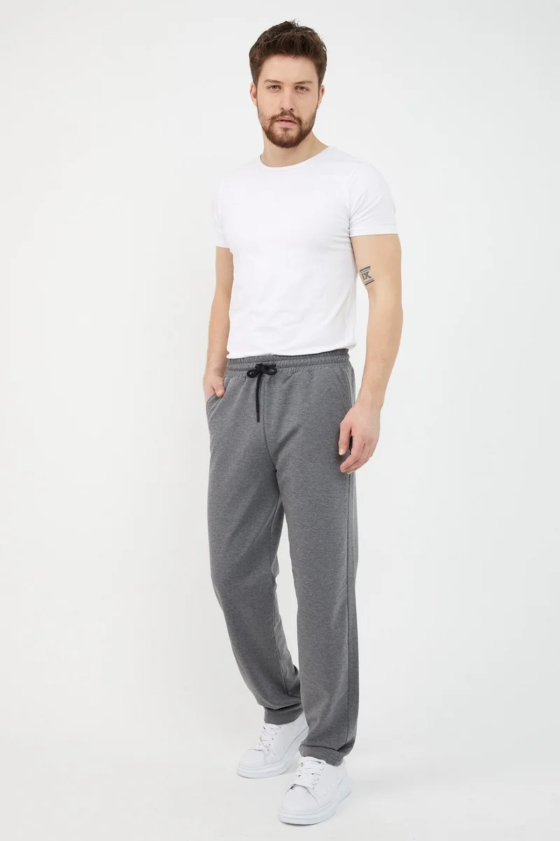 ميتاليك Anthracite Men's Straight Leg Relaxed Cut Sweatpants