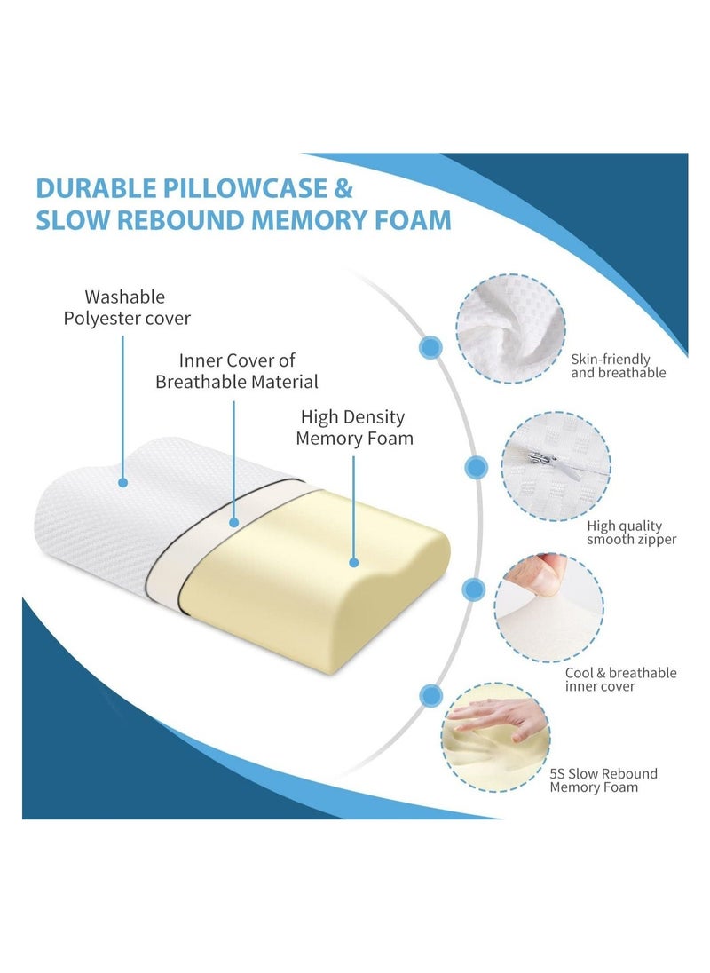 Generic - Ergonomic Cervical Orthopedic Sleep Neck Pillow for Neck Shoulder Pain, Side Sleeper Neck Contour Support Memory Foam - Image 1
