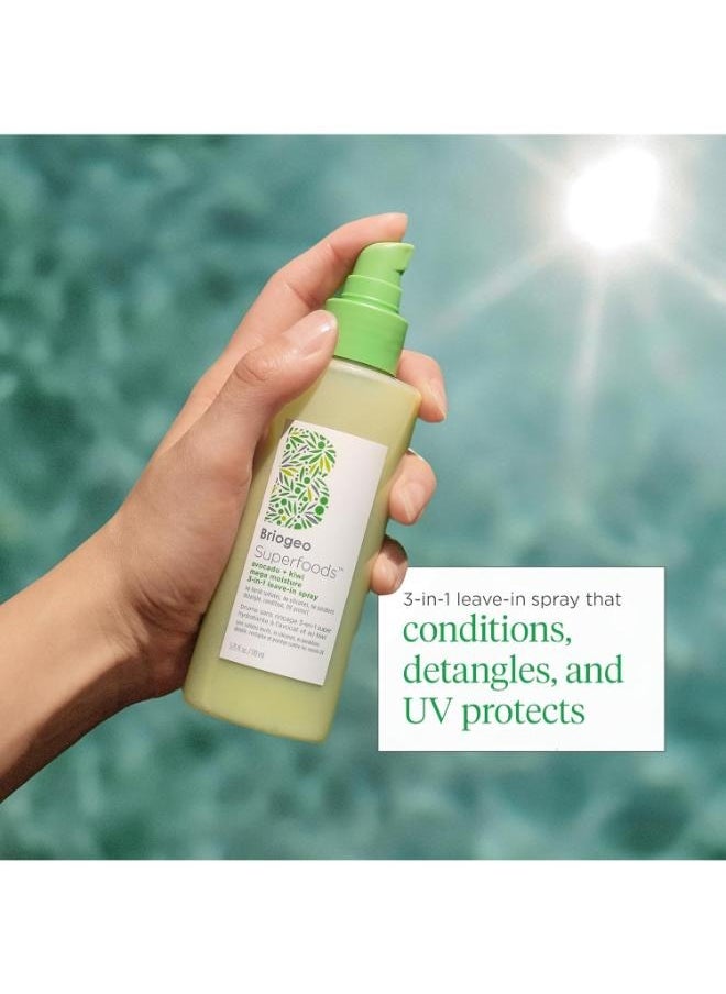 Briogeo - Superfoods Avocado & Kiwi Mega Moisture 3 in 1 Leave in Conditioner | Moisturizes, detangles and protects against UV rays | Vegan, phthalate and paraben free | 170 ml - Image 1