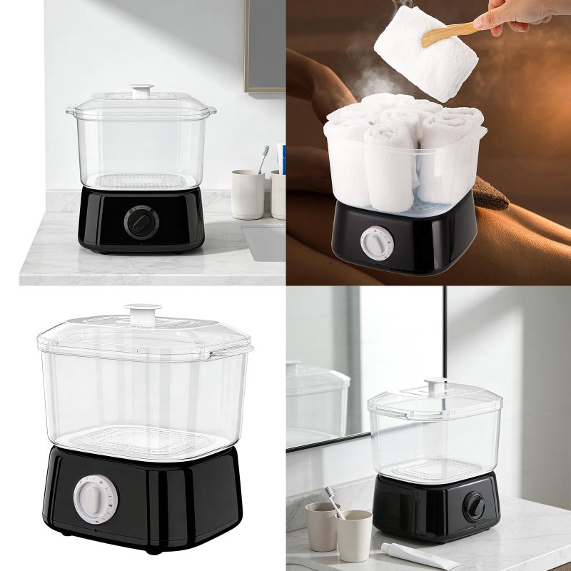 Black Quick Heating Towel System Instant Humidity Hydration Relaxation Therapy Warmers - Image 3